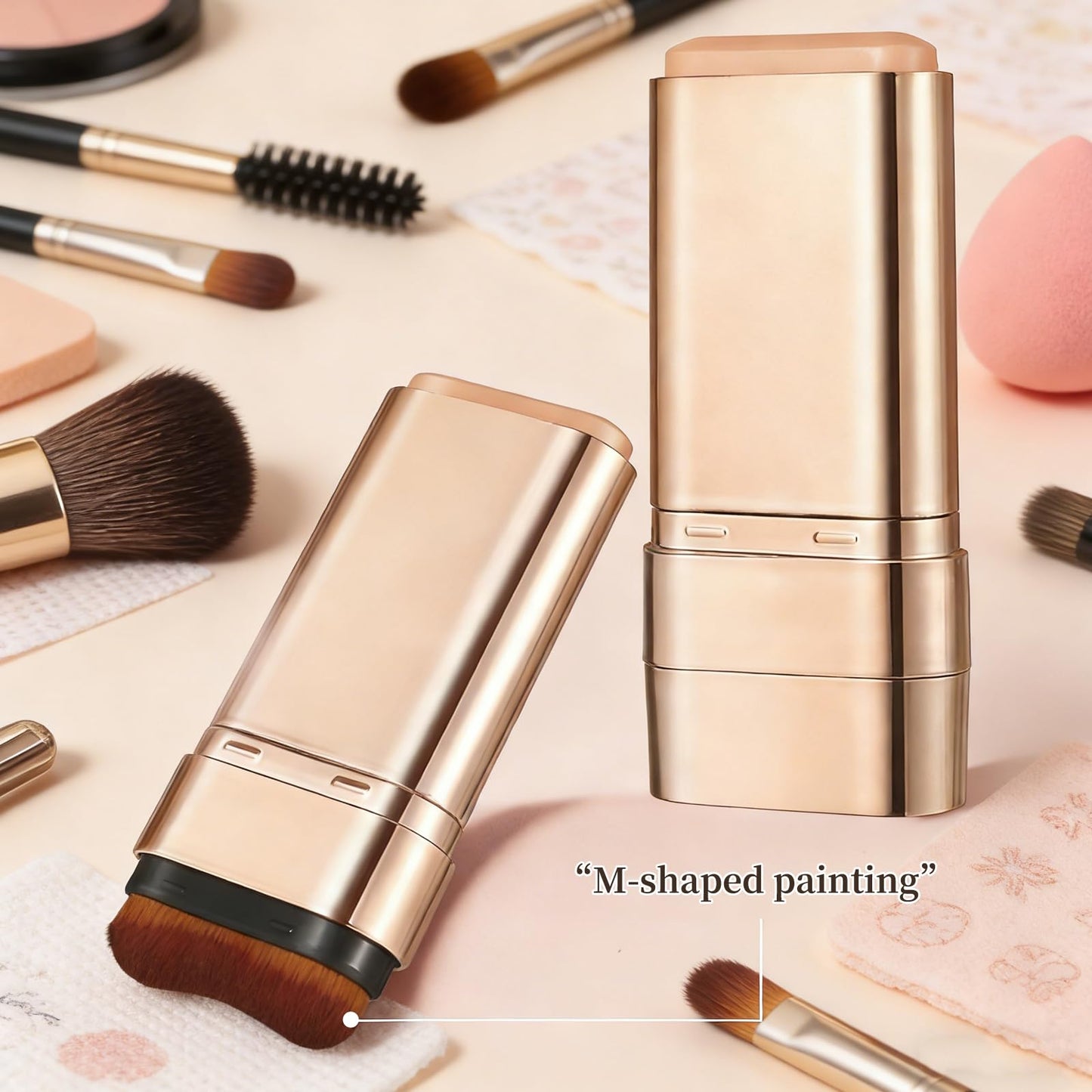 Foundation Stick 2-in-1 mit Pinsel – Full Coverage, wasserfest, für alle Hauttypen