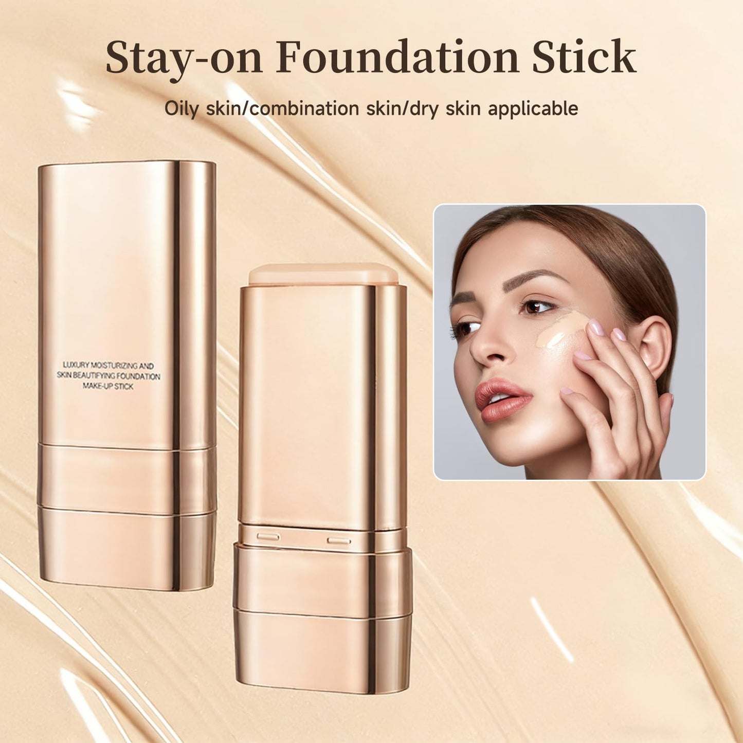 Foundation Stick 2-in-1 mit Pinsel – Full Coverage, wasserfest, für alle Hauttypen